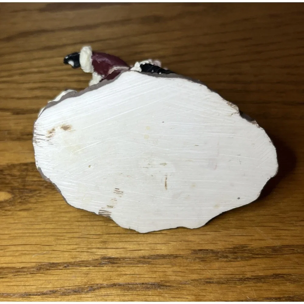 Vintage 90s Santa Clause Riding Pig Resin Christmas Figure Kitschy Funky Farm